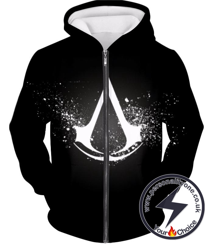 Amazing Logo Assassin's Creed Cool Black Zip Up Hoodie